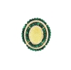 anello argento zirconi e sferine malachite