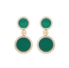 Orecchini argento malachite verde e zirconi