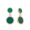 Orecchini argento malachite verde e zirconi