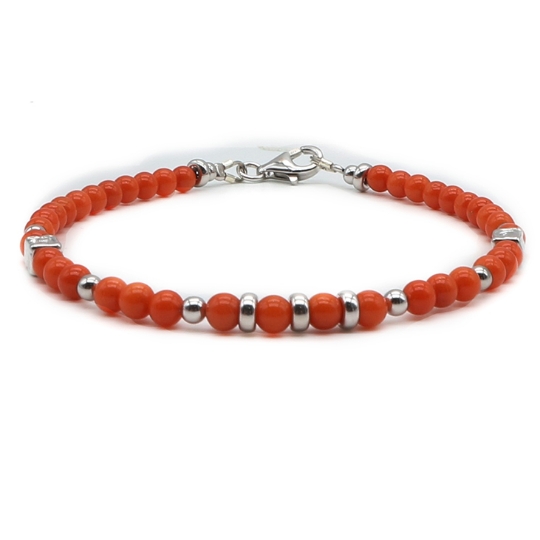 Bracciale uomo argento e corallo
