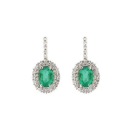 orecchini smeraldi e diamanti a doppio giro