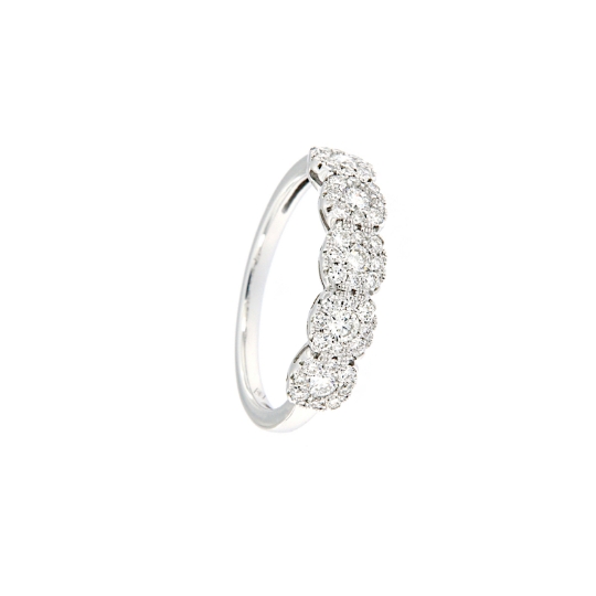 anello cinque castoni diamanti
