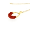 Pendente in argento corallo e zirconi