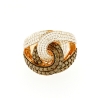 Anello in oro rosa e diamanti bianchi e brown