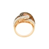 Anello in oro rosa e diamanti bianchi e brown