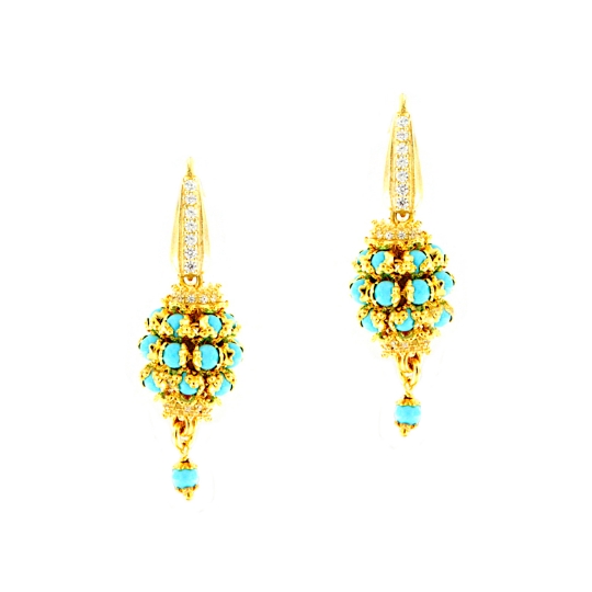orecchini in argento e turchese