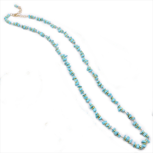 collana argento e pasta turchesse