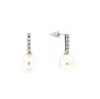 Orecchini tennis con diamanti e perle