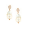 Orecchini in argento zirconi e perle