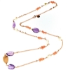 Collana in argento corallo rosa ed ametista