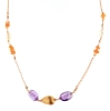 Collana in argento corallo rosa ed ametista