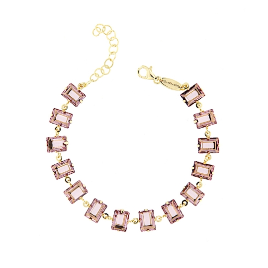 bracciale in argento e zirconi glicine