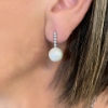Orecchini tennis con diamanti e perle 