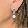 Orecchini tennis con diamanti e perle 