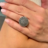 Anello zirconi ed argento stile antico