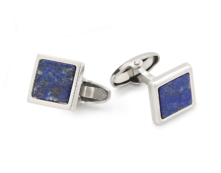 Gemelli in argento e lapis quadrati