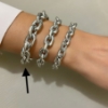 Bracciale maglia forzatina battuta argento 