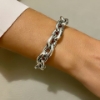 Bracciale maglia forzatina battuta argento 