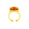 Anello in argento e quarzo idrotermale giallo