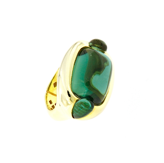 anello in argento e quarzo verde