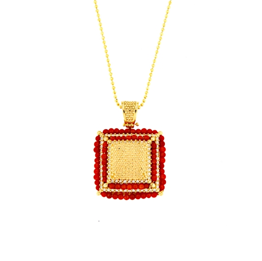 collana in argento coralli e zirconi