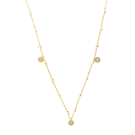 collana in argento perline e zirconi