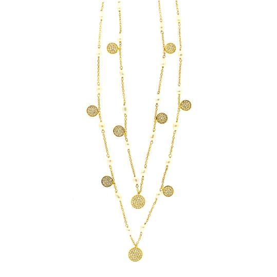 collana argento perline e zirconi