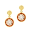 Orecchini in argento con cammeo corallo e zirconi
