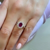 Anello con diamanti e rubino 