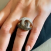 Anello in oro rosa con diamanti brown 