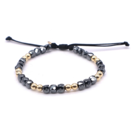bracciale in oro ematite cordino acetato