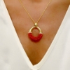 Collana con pendente in argento e corallo 