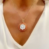 Collana con pendente in argento corallo e cammeo 