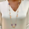 Collana in argento corallo ed ametista 