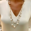 Collana in argento e perle bianche e grigie 