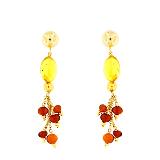Orecchini in argento e ambre
