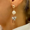 Orecchini in argento e perle bianche e grigie 