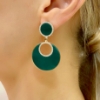 Orecchini in argento zirconi e creola in malachite