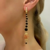 Orecchini in argento onice e corallo 