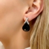 Orecchini in argento con zirconi e onice