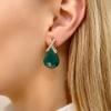 Orecchini in argento con zirconi e malachite 