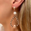 Orecchini in argento perle ed ematite