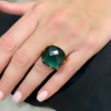 Anello in argento dorato e quarzo verde 