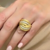 Anello in argento dorato e zirconi