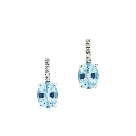 orecchini diamanti ed acquamarine
