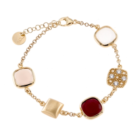 bracciale in argento zirconi e paste vitree