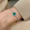 Bracciale in argento zirconi e malachite 