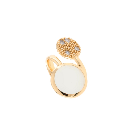 anello in argento zirconi e pietra