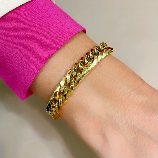 Bracciale Uomo Oro Giallo 18kt 2,45 Gr Maglia Grumetta - Made In Italy - Foto 5
