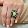 Anello in argento malachite e zirconi 